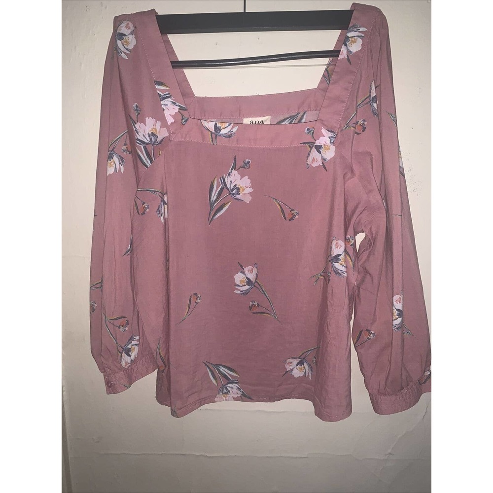 Ana A New Approach Womens Pink Boho Blouse Sheer Size L